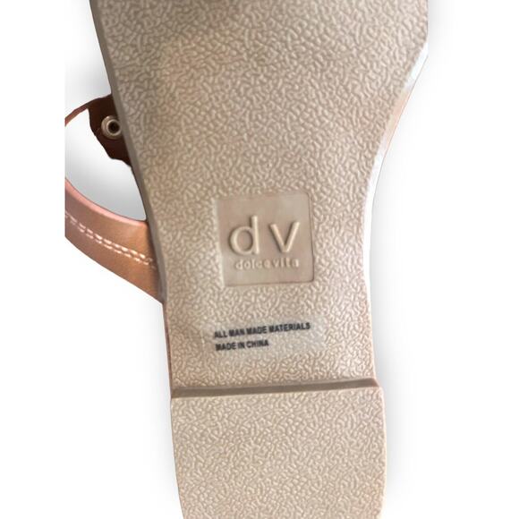 Dolce Vita Tan Gold Studs Gotie Flip Flop Sandals Tan Women’s Size 5 - Picture 2 of 5